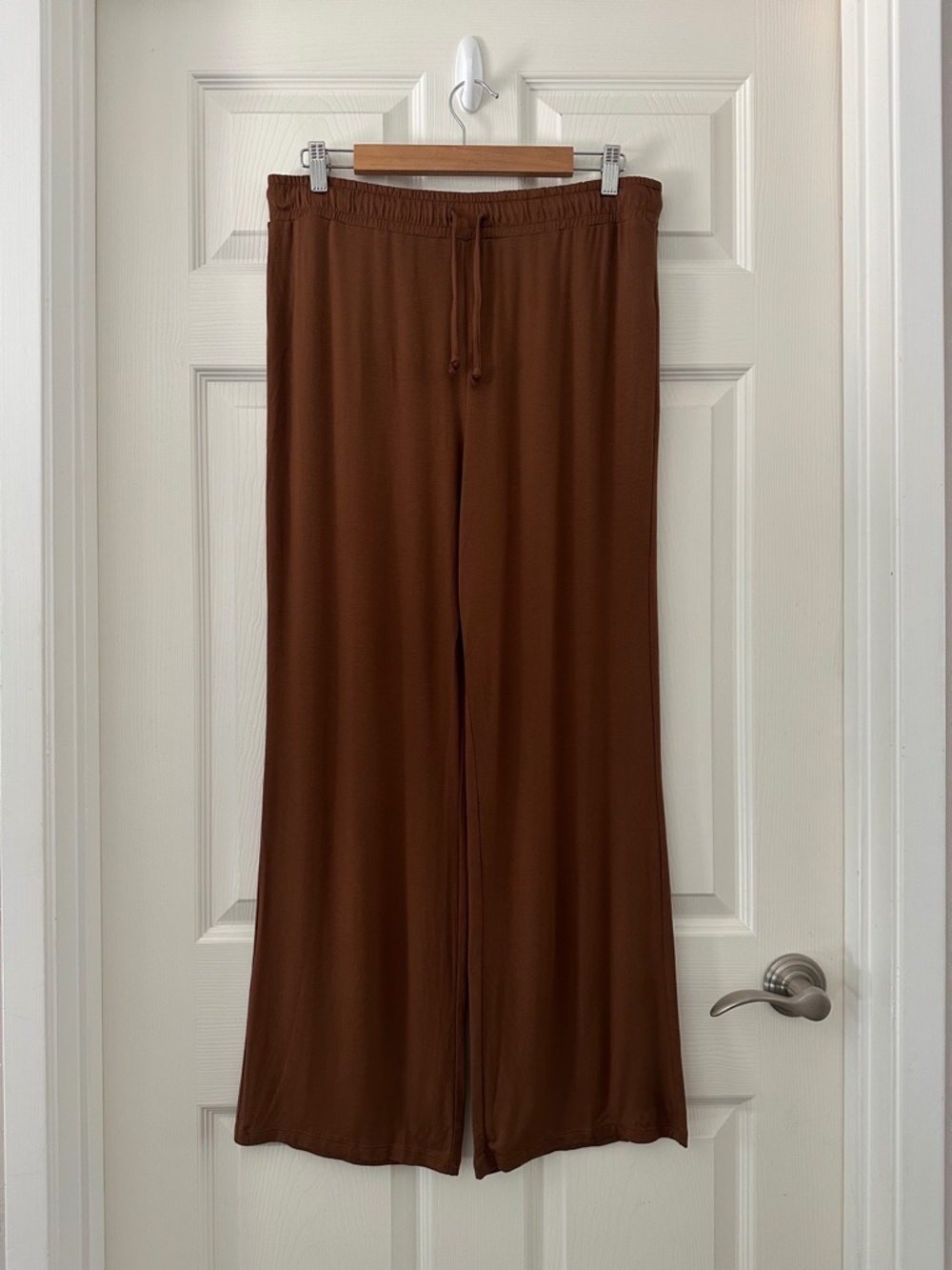 Nuuds Pajama Set Chocolate Brown T-Shirt & Pants Women’s Size Large - Picture 5 of 10